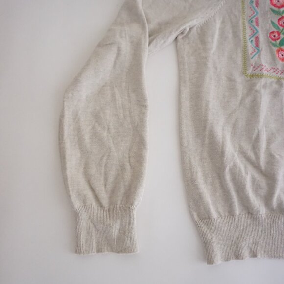 Sundance 100% Cotton Embroidered Floral Button Cardigan Boho Cottagecore S - Picture 7 of 10